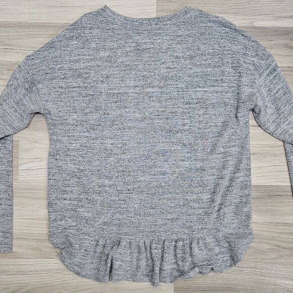 BANANA REPUBLIC Womens Gray Longsleeve Ruffle Soft Stretch Shirt Size Medium - Picture 5 of 5